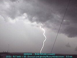 Mareeba - 2008 - Thunderstorm 9th December 2008 using webcam motion detection (c) 2008 www.gorgecreekorchards.com.au