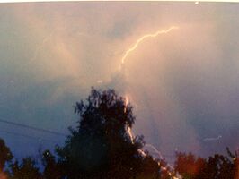 LIGHTNING FROM A SEVERE STORM - We had a series of storms push through that had a lot of CG and CC lightning! Huge light displays. We experienced some straight line winds, hail, and horizontal rain, flash flooding, and flooding. To my south about 20-30 minutes drive are some towns hit pretty hard by tornados. Those towns are Powderly, Central city, and Greenville, all a part of Muhlenburg County, Kentucky.