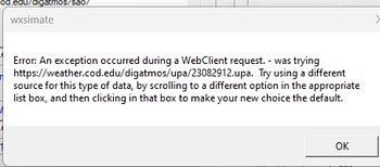 wxsimate error